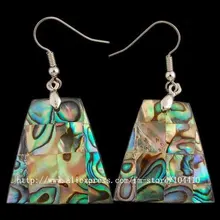 Пара Abalone сережки в виде ракушек, ювелирные изделия Камень Болтаются круг серьги оптом