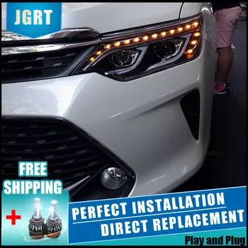 

2PCS LED Headlights For Toyota Camry 2015-2018 Car Led Lights Double Xenon Lens Car Accessories Daytime Running Lights Fog Light