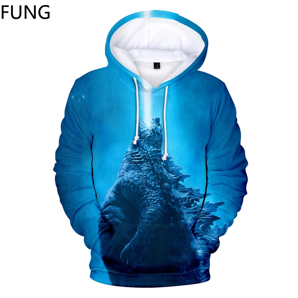 

Godzilla Men Hoodies Sweatshirts 3D Print New Movie Godzilla King of the Monsters Hip Hop Hoodie Sweatshirt Men/Women Harajuku