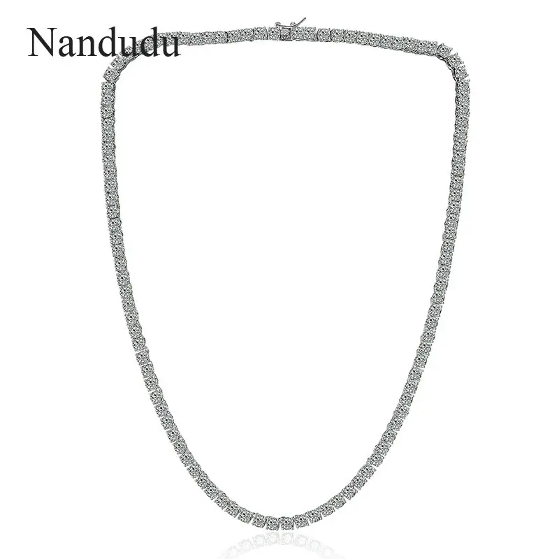 

Nandudu New Fashion Cubic Zirconia Tennis Necklace for Women Girl White Gold Color Chain Necklaces Jewelry Gift CN503