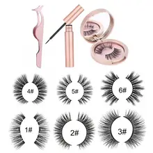 Магнитная жидкая подводка для глаз 3D Набор накладных ресниц магнитные накладные ресницы комплект пинцетов 6 стилей утолщающие удлинение норковые ресницы