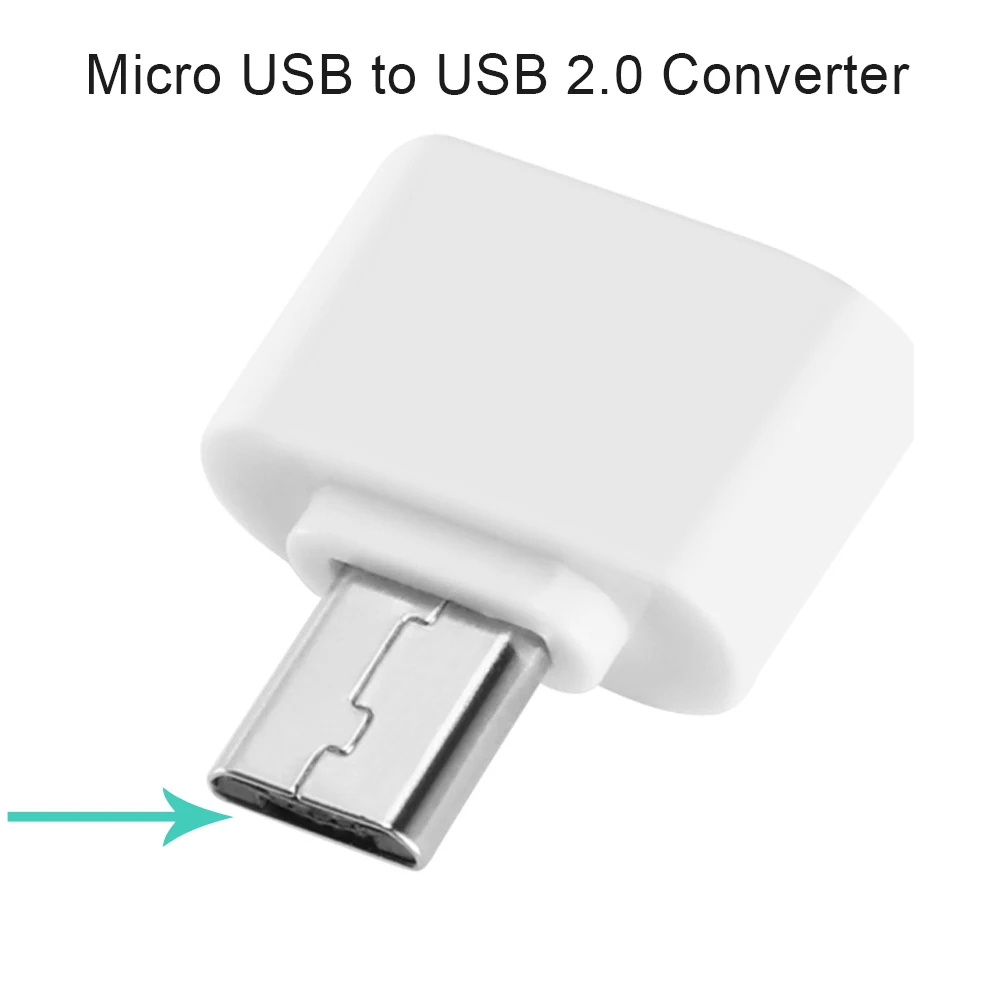 POWSTRO Мини OTG USB кабель OTG адаптер микропроцессор type C адаптер Micro USB конвертер USB для планшетных ПК Android - Цвет: USB2.0 white