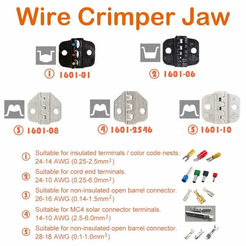 1Pc Insulated Terminals Mold Wire Crimper Jaw Ferrule Die Crimping Pliers Tool