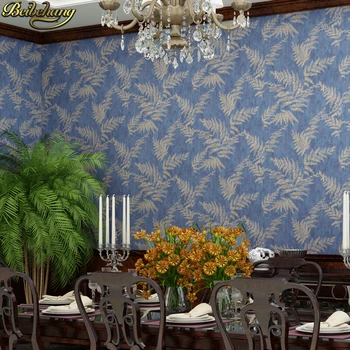 

beibehang Retro palm leaf wallpapers for living room decoration southeast asia blue gray wallpaper roll wall paper 3d flooring