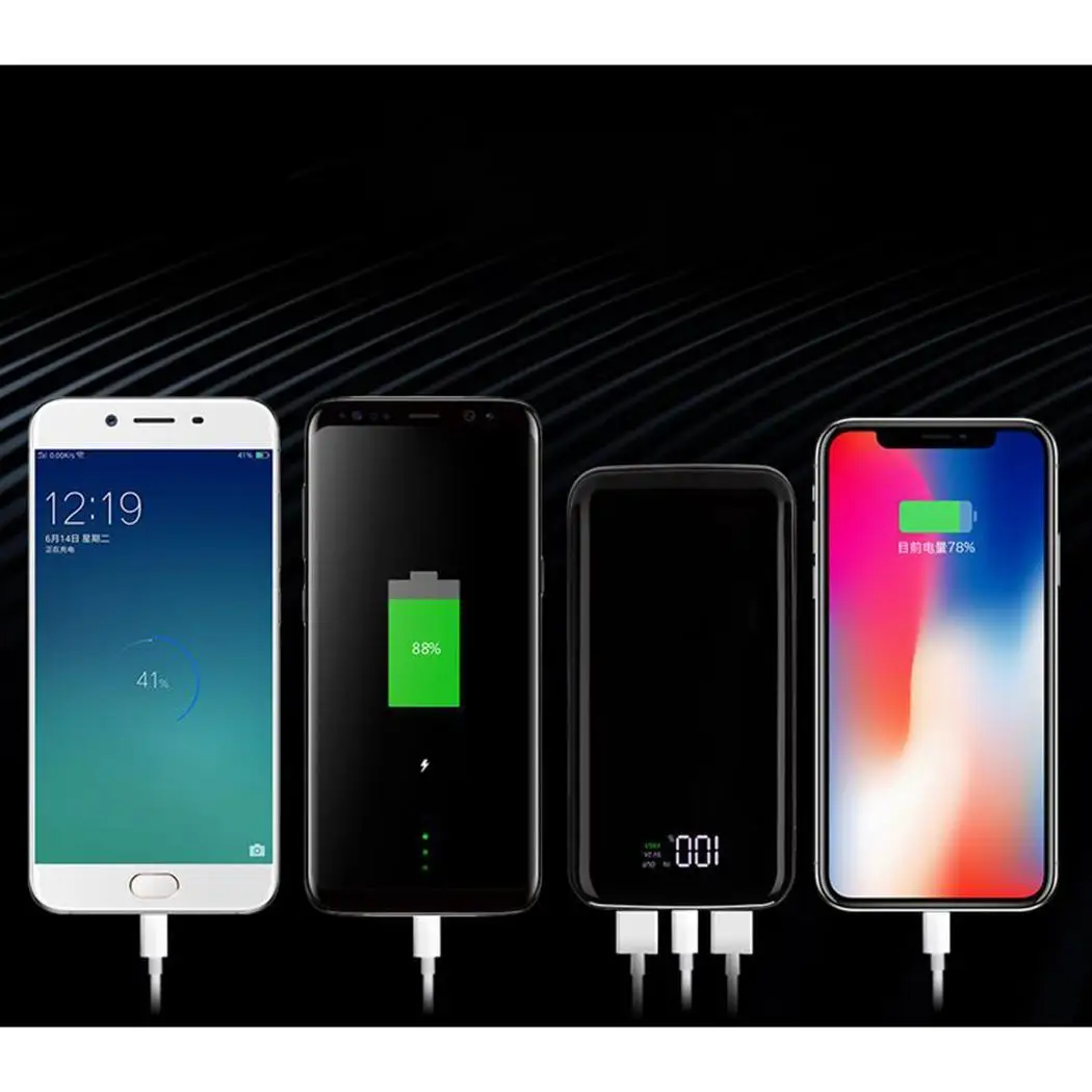 Двойной USB 10000 мАч power Bank зарядное устройство для i Phone X XS MAX XR 8 тонкий повербанк портативный внешний аккумулятор зарядное устройство