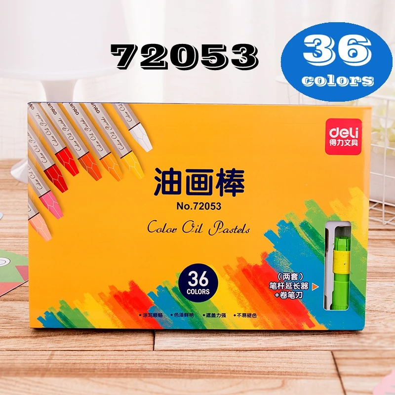 Oil Pastels Deli 72050 Color oil pastels paiting stick crayon drawing pens pencils student children 12-36 colors optional