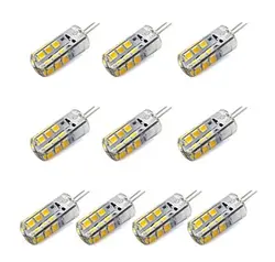 Hrsod 10 * G4 2.5 Вт 24x2835 SMD 260LM LED силиконовый белый теплый белый свет Corn лампы DC 12 В Новый