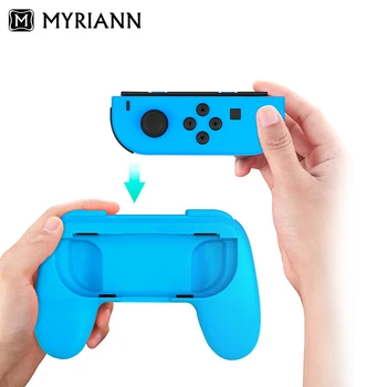 

2pcs Controller Grips Handle for Nintend Switch Joy-Con NS N-Switch Console Holder + Silicone Thumbstick Caps for Switch NS NX