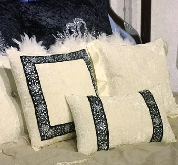 

Sunflower drill buckle Velvet pillow white cushion sofa cushions Car Cushion