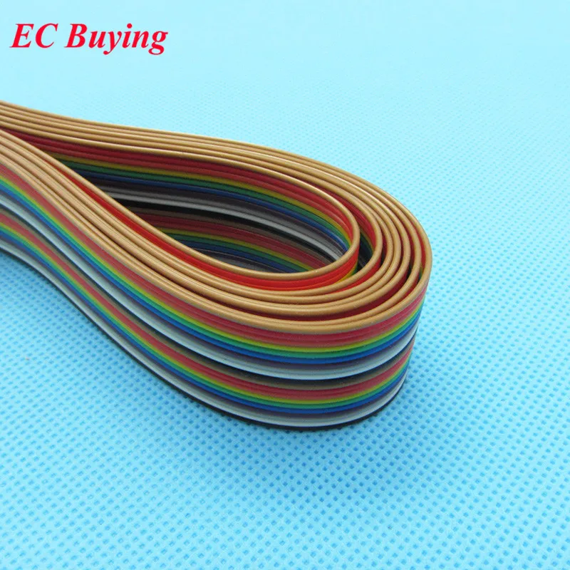 

10 meters /lot Ribbon Cable 20 WAY Flat Cable Color Rainbow Ribbon Cable Wire Rainbow Cable 20P 1.27MM Pitch