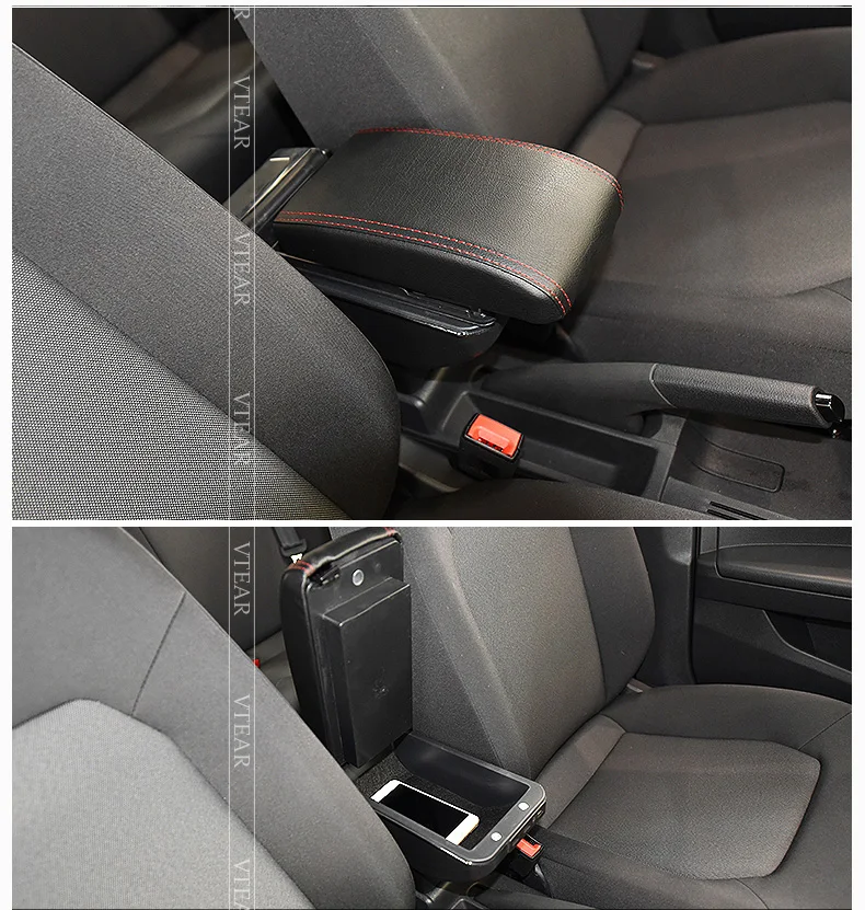 Vtear автомобильный подлокотник для киа рио Kia Rio K2 подлокотник кожаный ящик для хранения автомобиля-Стайлинг центральная консоль Аксессуары Украшение автомобиля подлокотник для авто