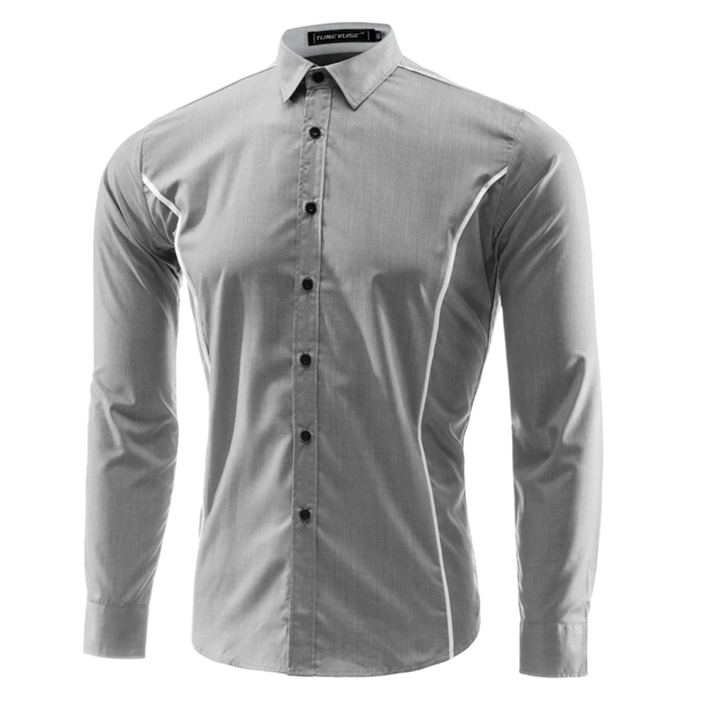 Мода 2017 г. одноцветное Цвет Camisa masculina брендовая одежда Для мужчин рубашка Повседневное Длинные рукава CHEMISE Homme тонкий Camisas плюс Размеры 3XL
