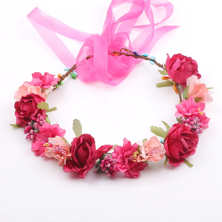 Buy Cute Kids Flower Crown Headbands Rose Flower Crown