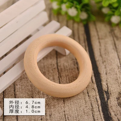 DIY орнамент аксессуары деревянный шарик деревянное кольцо деревянная пряжка - Цвет: 67mm 3pcs