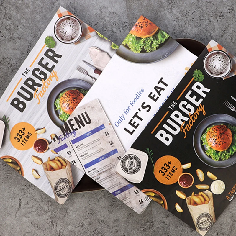 100pcs Disposable Fast Food Tray Paper Rectangle Thick Packing Paper