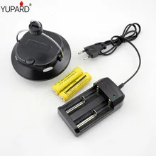 Yupard USB Перезаряжаемый SMD СВЕТОДИОДНЫЙ фонарь для палатки, портативное зарядное устройство в виде фонарика, белый свет, красный свет, лампа+ 2*1800 мАч 18650 батарея+ зарядное устройство