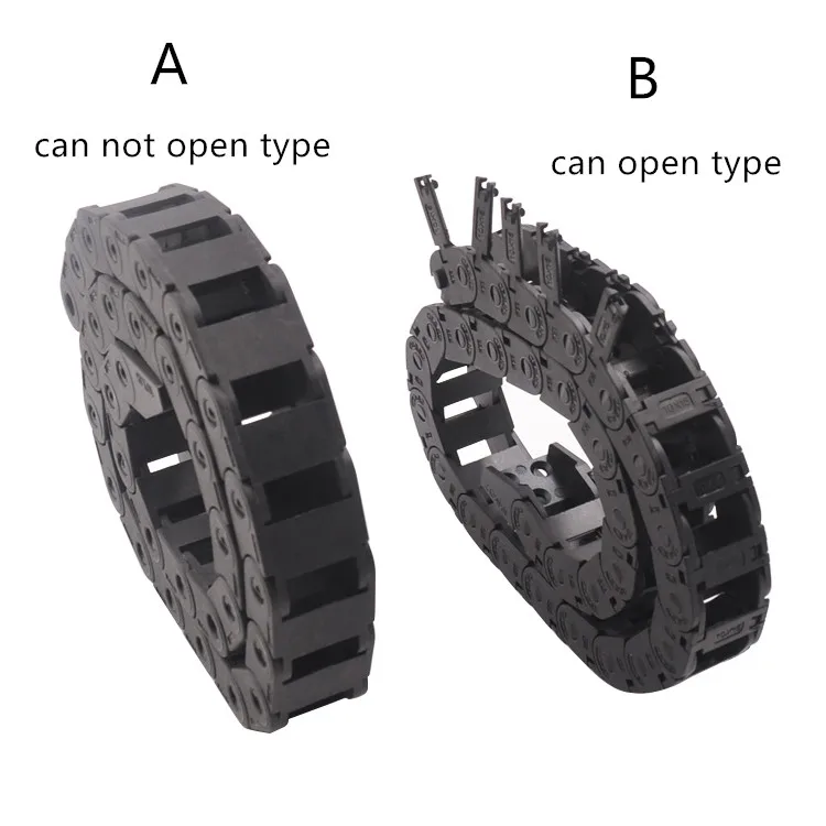 

bridge type plastic 10mmx15mm drag chain with end connectors L 1000mm engraving machine cable for CNC router