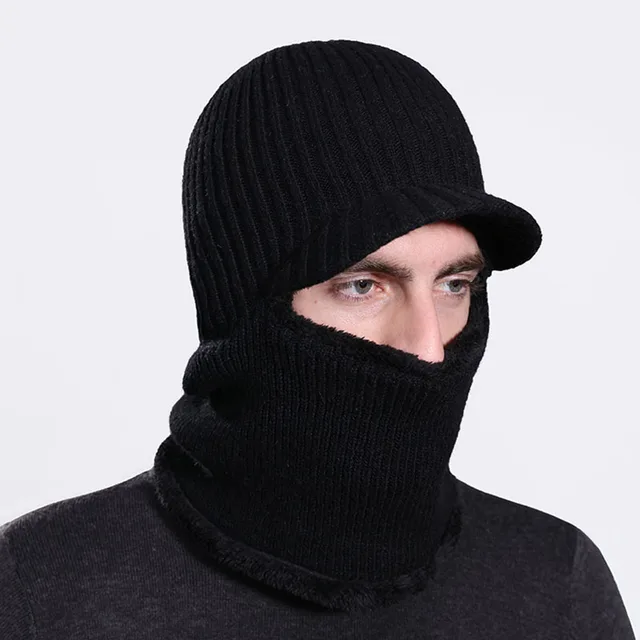 [AETRENDS] 2017 New Winter Beanies Knitted Balaclava Mask Cap Thicken