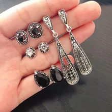 4 шт./пакет Новые поступления Женская мода простые серьги в форме капли воды с украшением в виде кристаллов круглые серьги-гвоздики для Для женщин ювелирные изделия