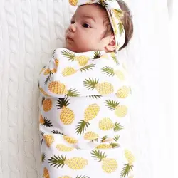 Новинка 2019 года мягкий, для новорожденного ребенка подставки для фотографий спальный мешок + повязка на голову Детские Пеленальное Одеяло