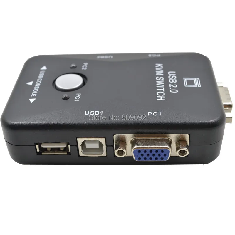 New 2 Ports USB VGA KVM Switch Box For Mouse Keyboard