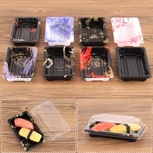 0# мини печатных суши упакованная коробка салат сашими вынос упаковка коробки с крышкой 50 шт