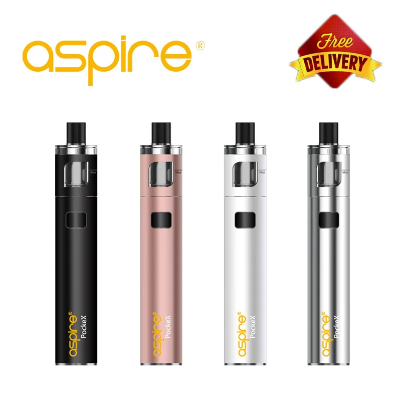  Aspire PockeX electronic cigarette vaporizer set Ego Aio vape starter kit e pipe mech vape pen kit 