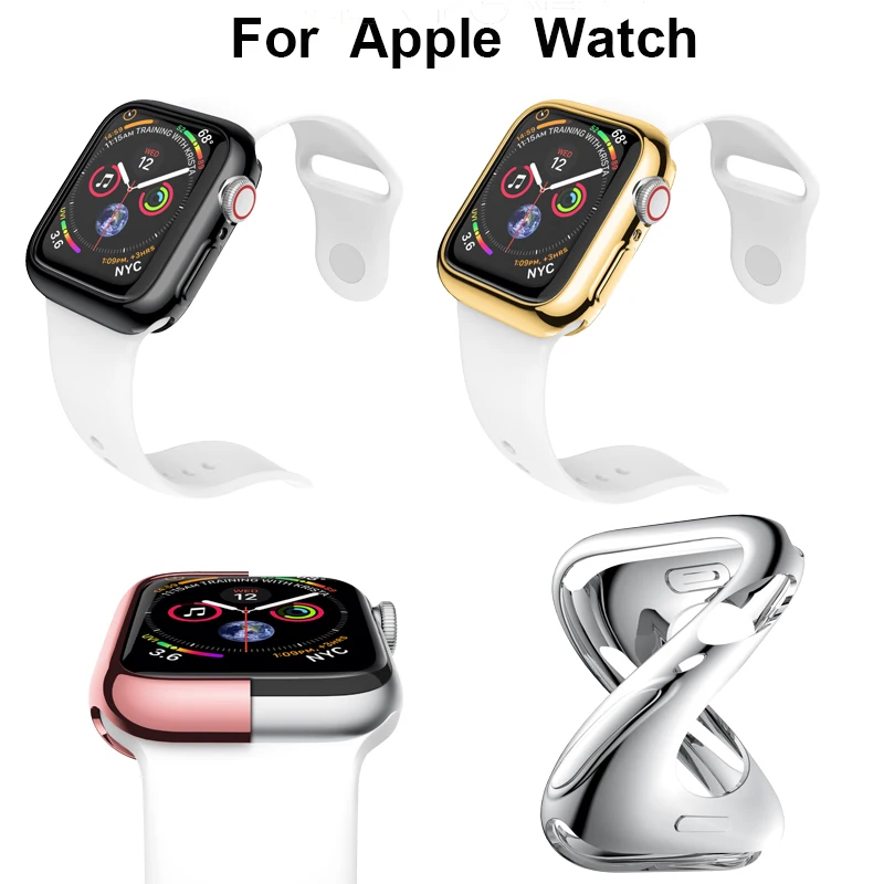 Тонкий защитный чехол из ТПУ для iwatch series 4 корпус Apple Watch band 40 мм 44 Универсальный