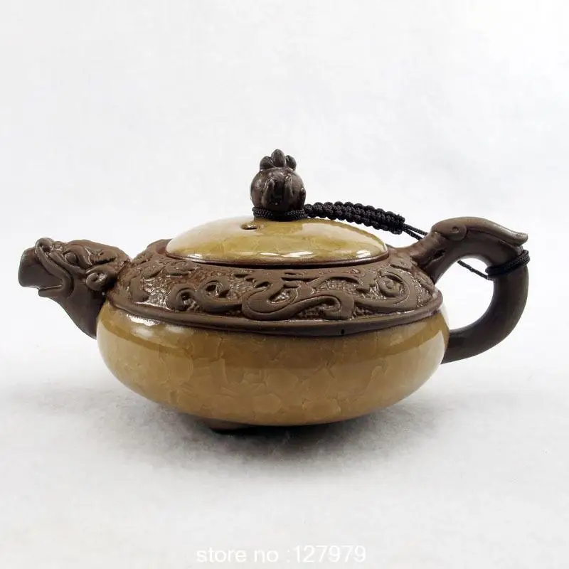 

On sale Ice crack glaze teapot Yixing teapot purple clay tea pot teaset puer oolong 9 color optional about 180ml