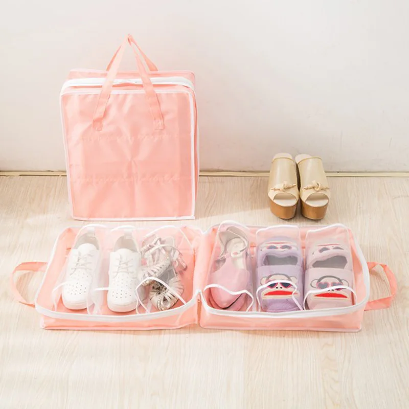 الغبار أكسفورد المحمولة للطي الأحذية حقيبة التخزين حقيبة تسوق سفر زيبر الحقيبة للماء المنظم U1758