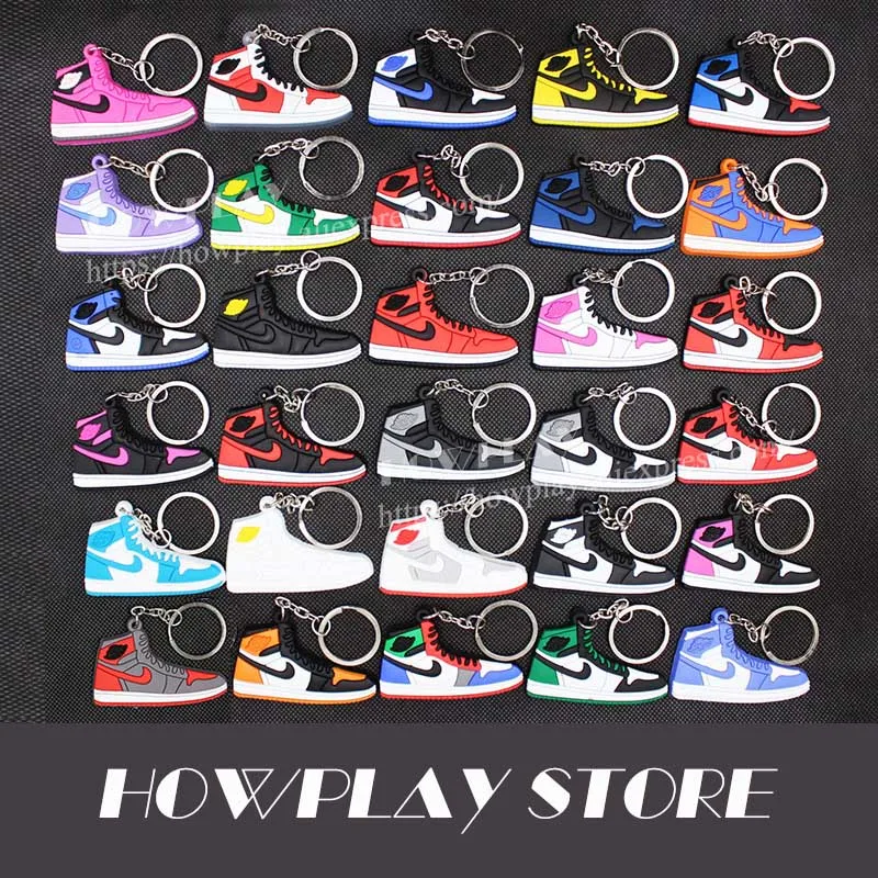 

HowPlay 100 pcs AJ1 Keychain Basketball Shoes Creative Gift for Air Jordan fans Shoes model men kids woman Collection key ring