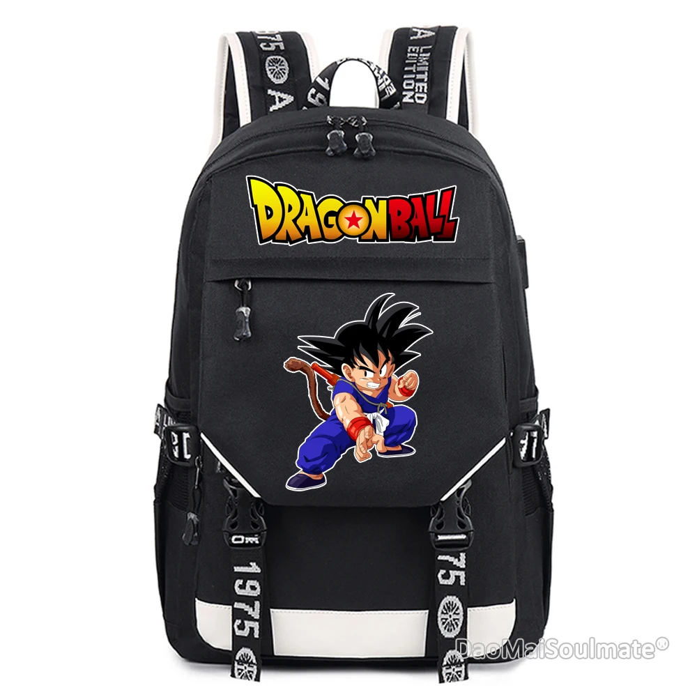 Аниме Dragon Ball рюкзак для мальчиков и девочек школьные сумки Супер Saiyan Sun Goku рюкзаки с usb-разъемом для подростков Мультфильм школьная сумка Mochila - Цвет: 18