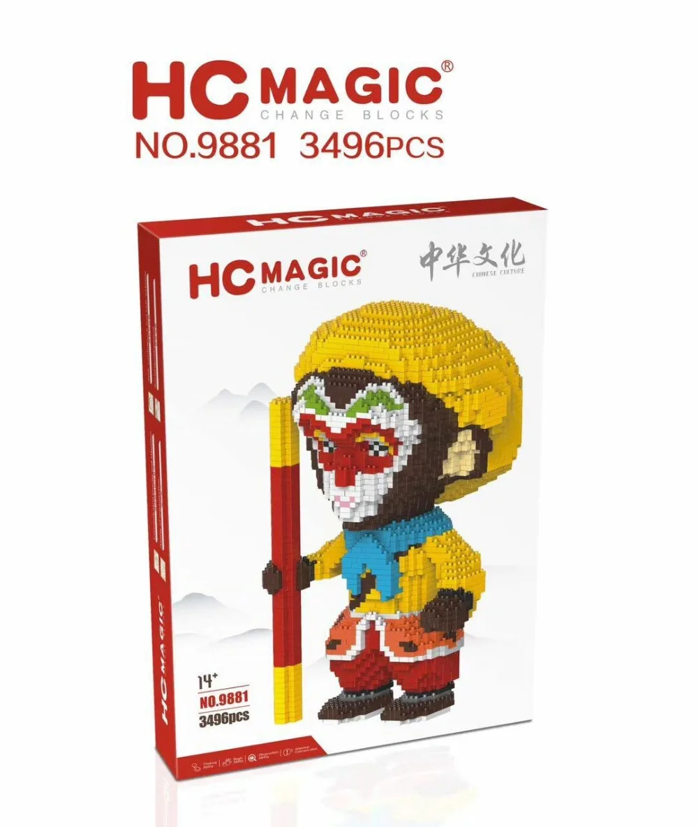 

HC 9881 3496pcs Creator Series The Monkey King Sun WuKong Model Building Blocks DIY Kids Toys Compatible with Legoings