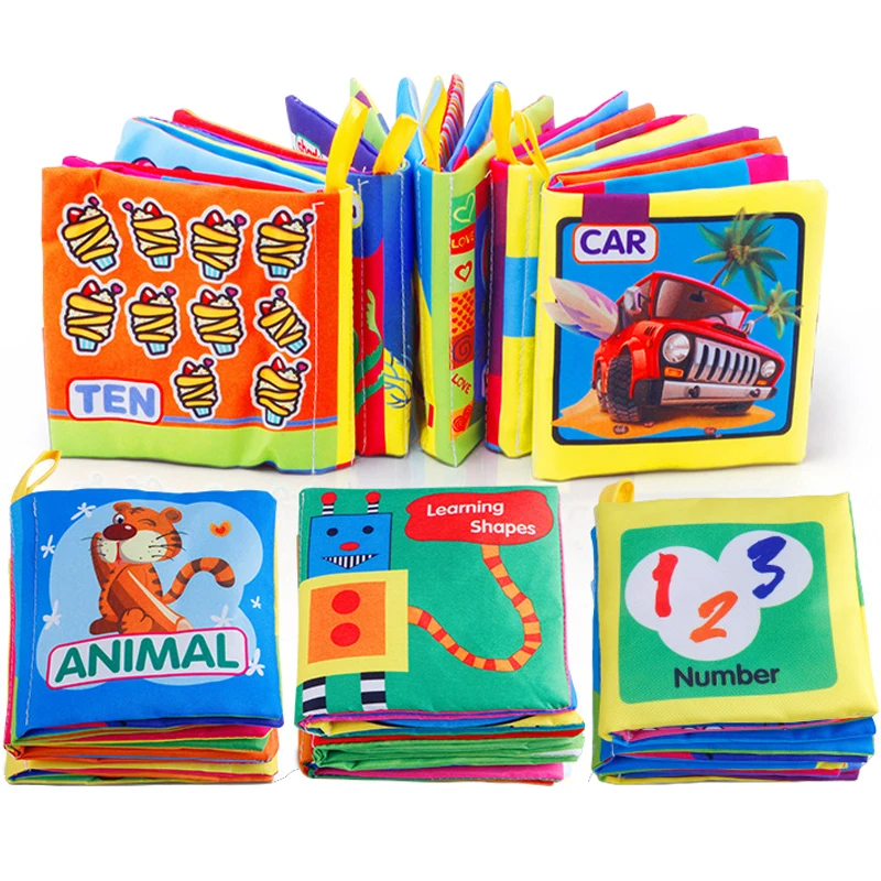 

Baby Cloth Book Rattle Toy on Cot Education Mobile Stroller Quiet Book for Newborn 0-12 Weep Kid 13-24 Child Toddler Toy on Bed