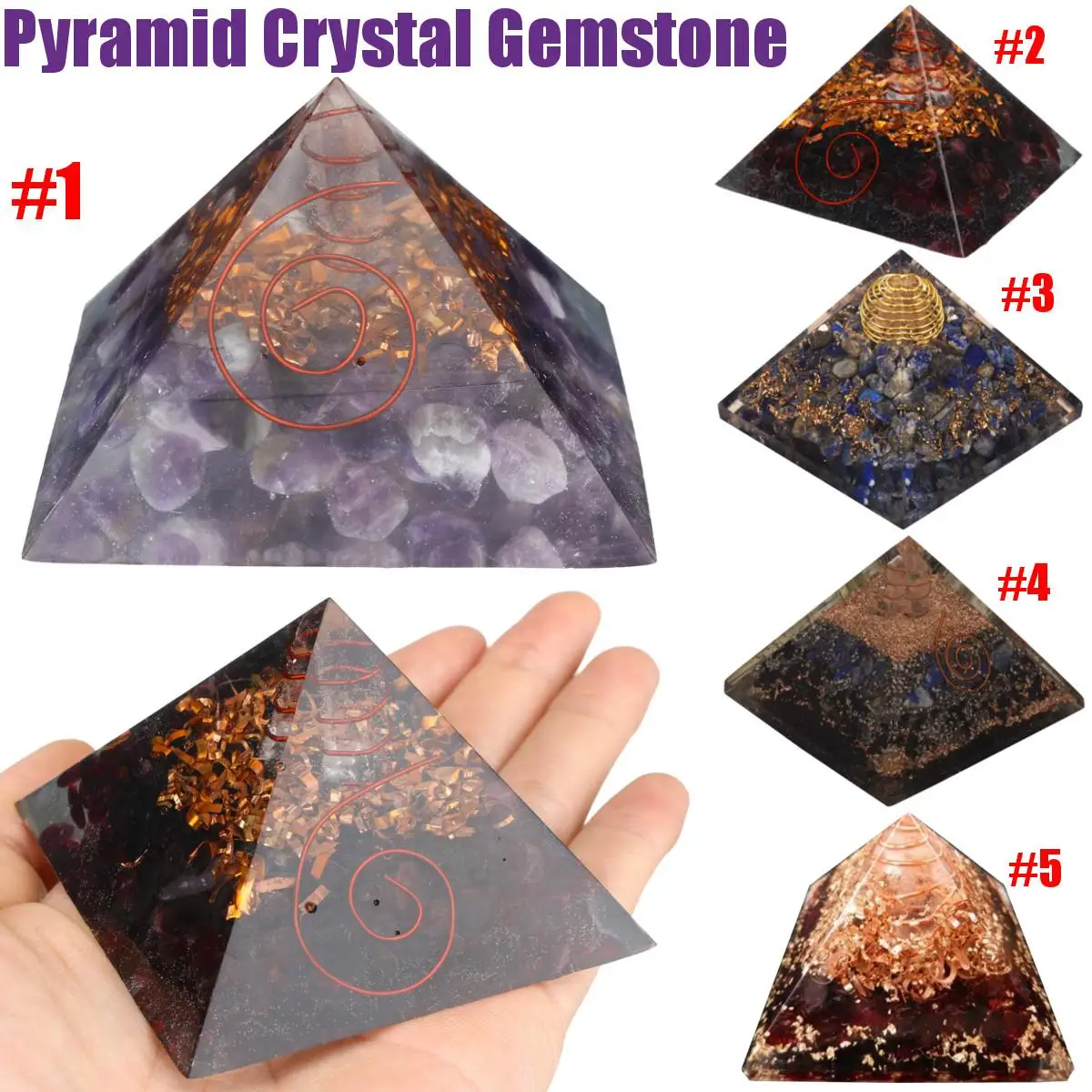 65-75mm Natural Quartz Crystal Pyramid Gemstone Feng Shui Stone Yoga Energy Healing Stone Home Garden Craft Decoration New