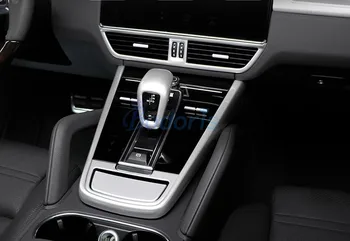 

Interior Gear Box Storage Box Cover AC Outlet Vent Panel Overlay Chrome Car Styling For Porsche Cayenne 2018 2019 Accessories