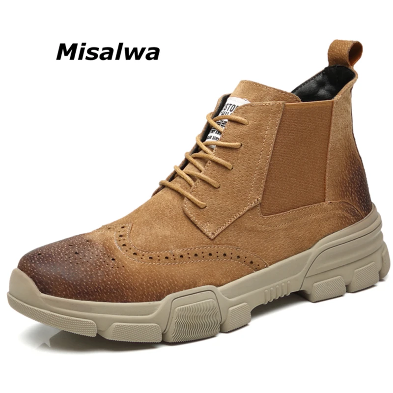 

Misalwa Casual Oxford Style Suede Men Chelsea Boots Big Size 38-46 Comfortable Wear-resistant Men Boots Luxury Street Fashion