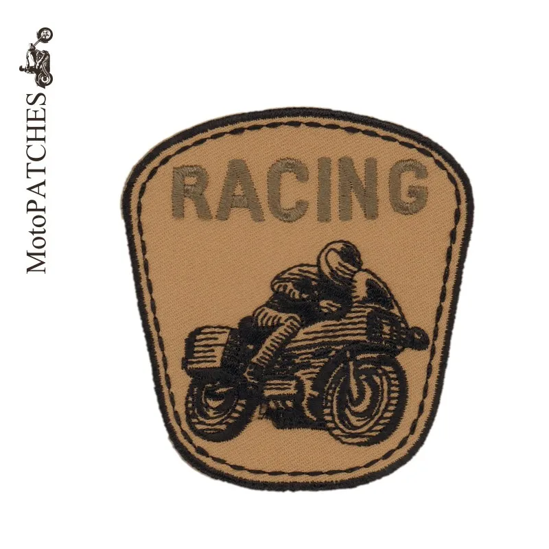MotoPATCHES RACING Motorcycle Patches For Jacket Embroidered Iron On