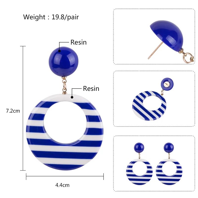 Classic Resin Drop Earrings for Women Circle Geometric Acrylic Dangling Earings Fashion Elegant Summer Dangle Earring Jewelry (5)
