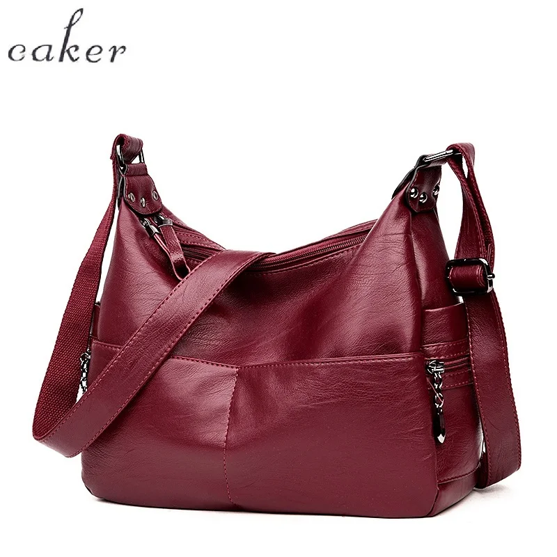 

Caker Brand 2017 Handbags Women Bags Large Big Black Leather Bag Female Shoulder Messenger Bags Black Casual Tote Shoulder Bag