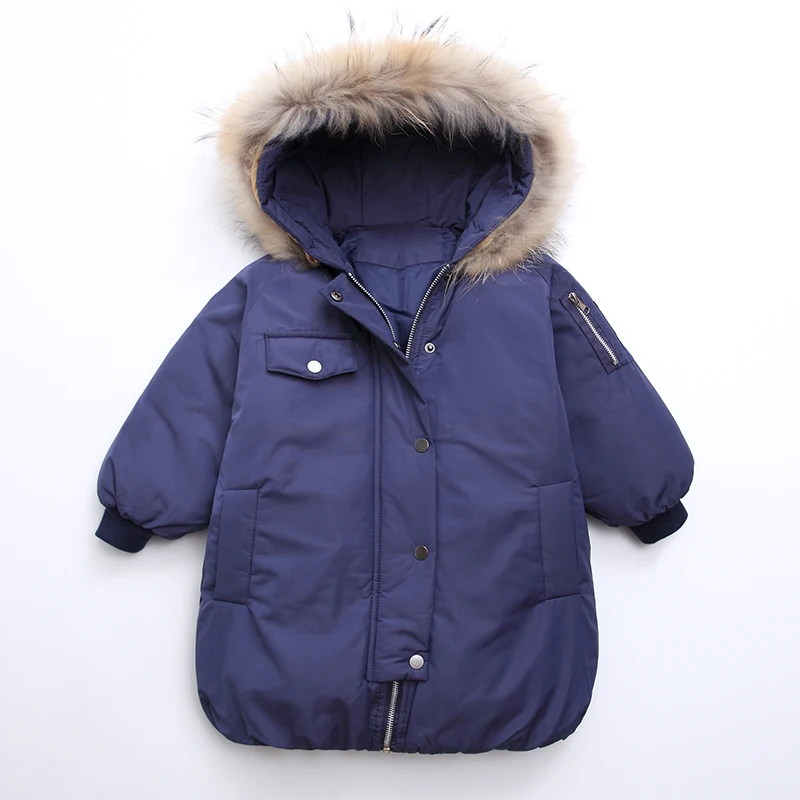 

-30 Degrees Children Down Winter Jacket Boys Thick Down Jackets Winter Coat Kids Real Fur Hooded Warm Parkas Boy Winter Clothing