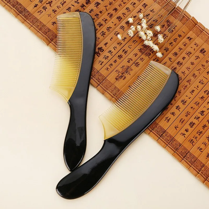 

2019 New Natural Amber Comb Of Hair Black handle No Static Health Care Hair Brush Hairdressing Comb For Hair Free Shipping