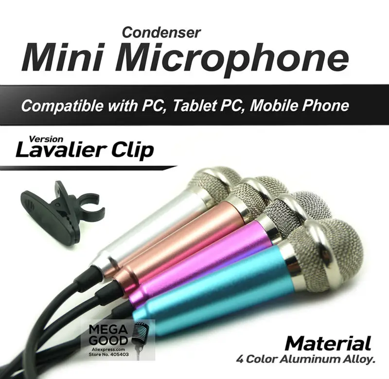 3.5mm Audio Plug Wired Mini Microphone Portable Stereo Condenser Mic