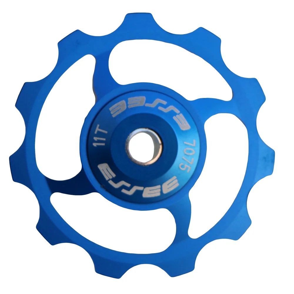 2 шт./компл. AL7075 велосипед Керамика подшипник шкива задний переключатель до 11 ти лет дорожный велосипед направляющий ролик холостой ход опорное колесо велосипеда части - Цвет: Blue