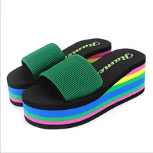 Summer Woman Shoes Platform bath slippers Wedge Beach Flip Flops High Heel Slippers For Women Brand Black EVA Ladies Shoes platform slippers women heel shoes high wedge slipper women shoes high heel platform shoes ladies pantoufle femme