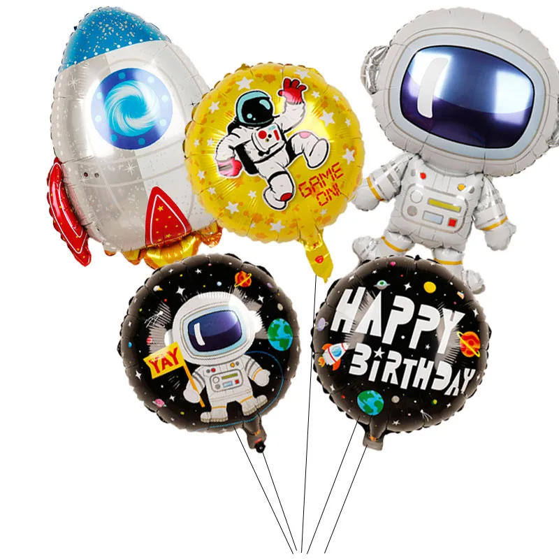 Воздушные шары из фольги, космические, вечерние надувной космонавт тема галактики вечерние, для мальчиков, детский Декор для вечеринки в честь Дня рождения, сувениры, гелиевые шары
