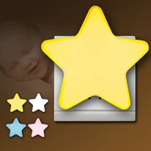 Светодиодный штекер-в ночной светильник Сенсор управления Светодиодный вилка европейского и американского светодиодный ночной Светильник s в форме пентаграммы лампа заботиться дети спят