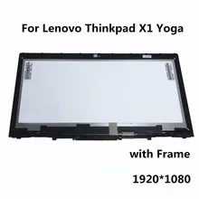 New 14″ LCD LED Touch Screen Digitizer Assembly + Frame For Lenovo Thinkpad X1 Yoga B140HAN01.8 LP140WF6(SP)(G1) 1920*1080 30PIN