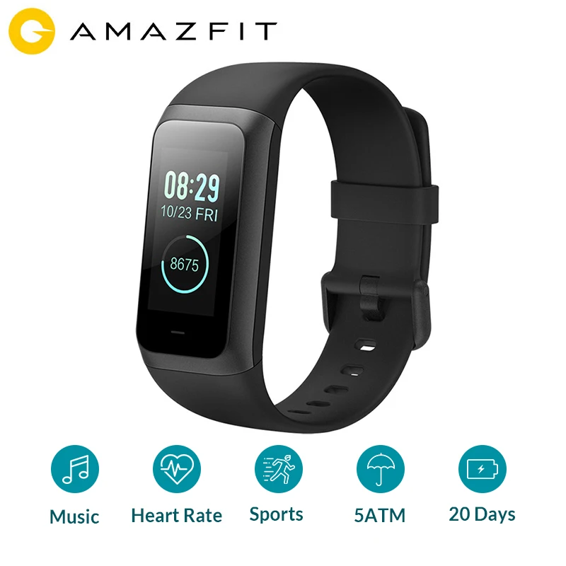 

Amazfit Cor 2 Smart Band2 Wristband Heart Rate Monitor Waterproof 1.23 inch Color IPS Screen Smart Wristband Android 5ATM
