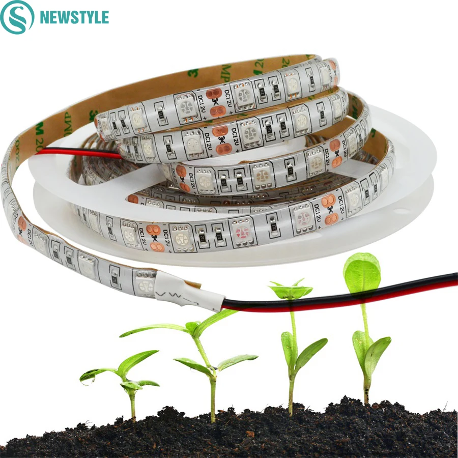 

5M DC12V 60led/m 5050 LED Grow Flexible Strip Tape Light 3:1 3 Red 1 Blue Aquarium Greenhouse Plant Growing Lamp